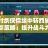 探讨剑侠情缘中斩烈属性加点策略：提升战斗力的关键战术