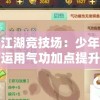 探索江湖竞技场：少年剑客如何运用气功加点提升战斗力并走向无敌之路