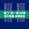 澳门一码一肖100准吗火凤凰,探寻幸运密码与生活智慧_进级版.9.249