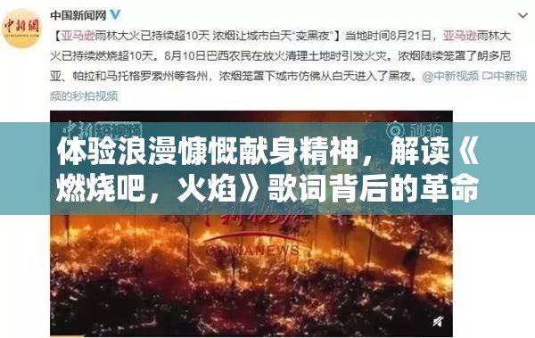体验浪漫慷慨献身精神，解读《燃烧吧，火焰》歌词背后的革命主义情感表达方式