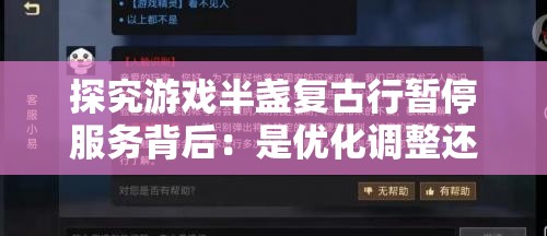 探究游戏半盏复古行暂停服务背后：是优化调整还是遭遇技术难题?