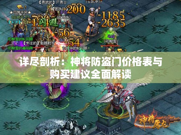 详尽剖析：神将防盗门价格表与购买建议全面解读