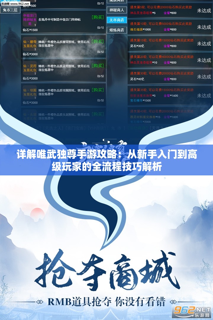 详解唯武独尊手游攻略：从新手入门到高级玩家的全流程技巧解析