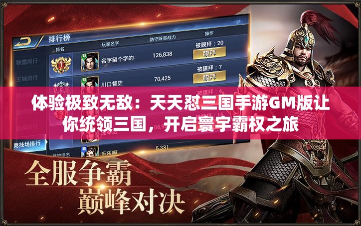 体验极致无敌：天天怼三国手游GM版让你统领三国，开启寰宇霸权之旅