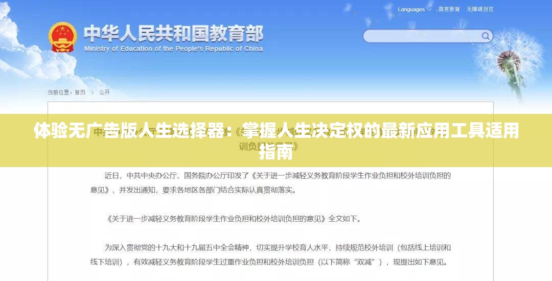 体验无广告版人生选择器：掌握人生决定权的最新应用工具适用指南