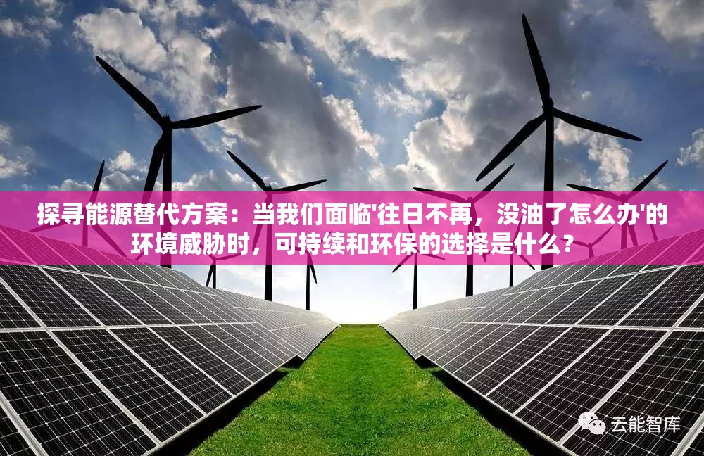 探寻能源替代方案：当我们面临'往日不再，没油了怎么办'的环境威胁时，可持续和环保的选择是什么？