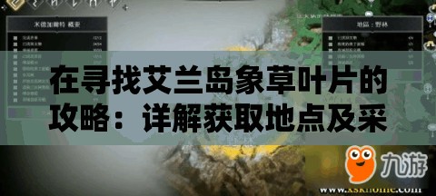 在寻找艾兰岛象草叶片的攻略：详解获取地点及采集技巧