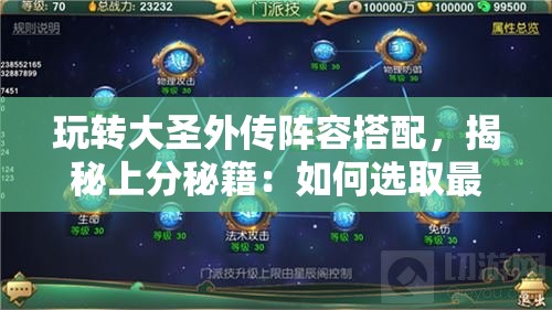 玩转大圣外传阵容搭配，揭秘上分秘籍：如何选取最强队员