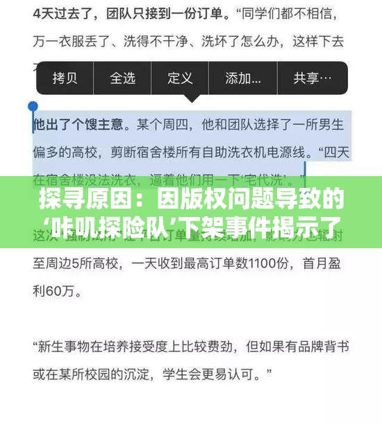 探寻原因：因版权问题导致的‘咔叽探险队’下架事件揭示了哪些行业风险？