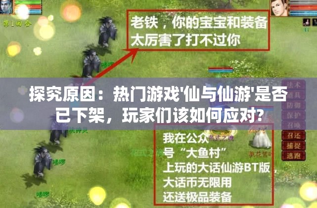 探究原因：热门游戏'仙与仙游'是否已下架，玩家们该如何应对?
