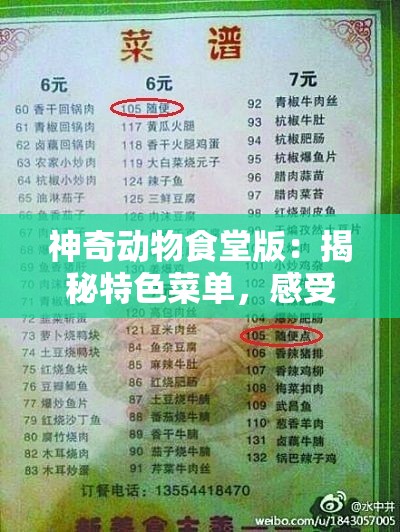 神奇动物食堂版：揭秘特色菜单，感受神奇动物带来的别样美食文化之旅