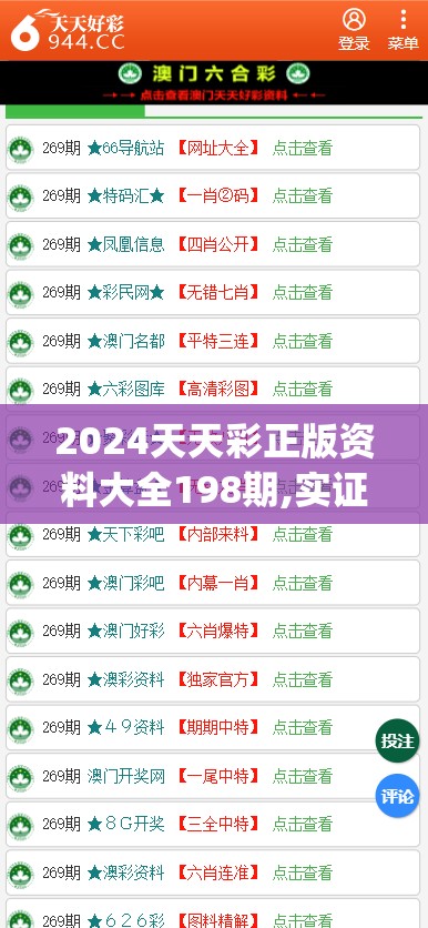 2024天天彩正版资料大全198期,实证研究解释落实_安卓款.2.758