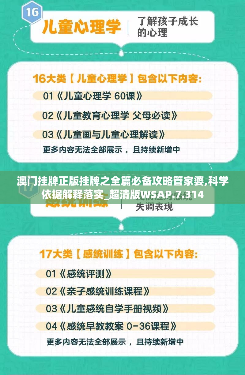 澳门挂牌正版挂牌之全篇必备攻略管家婆,科学依据解释落实_超清版WSAP.7.314