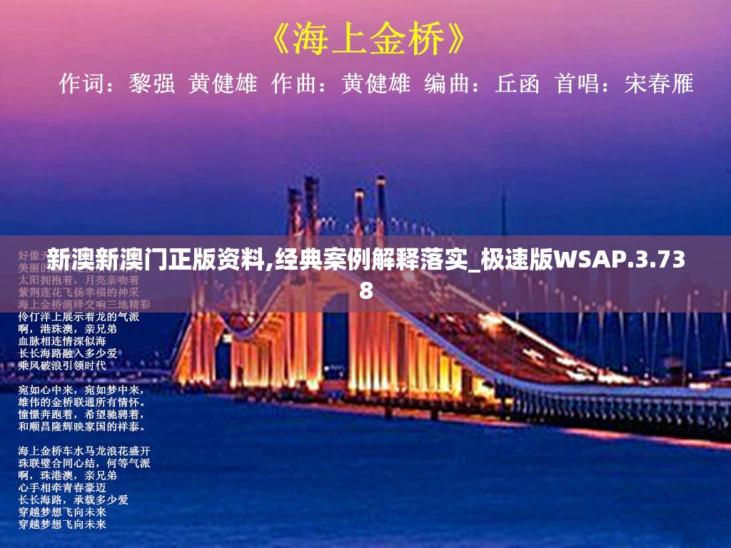新澳新澳门正版资料,经典案例解释落实_极速版WSAP.3.738