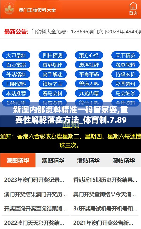 新澳内部资料精准一码管家婆,重要性解释落实方法_体育制.7.898