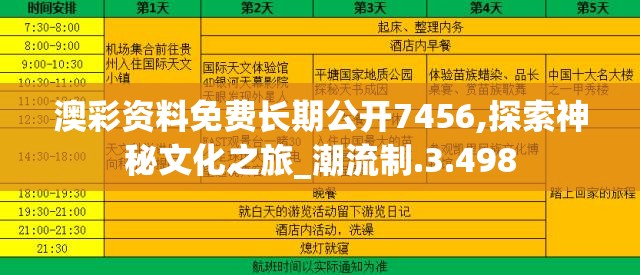 澳彩资料免费长期公开7456,探索神秘文化之旅_潮流制.3.498