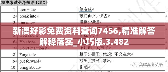 新澳好彩免费资料查询7456,精准解答解释落实_小巧版.3.482