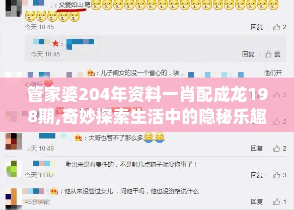 管家婆204年资料一肖配成龙198期,奇妙探索生活中的隐秘乐趣_K版.5.635