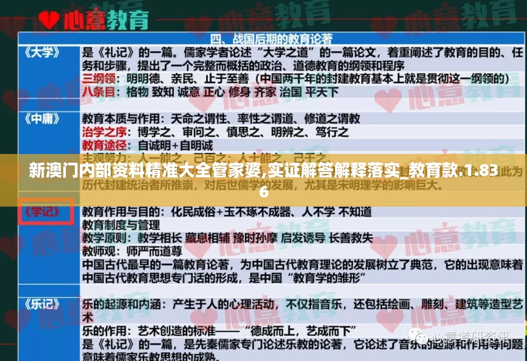 新澳门内部资料精准大全管家婆,实证解答解释落实_教育款.1.836