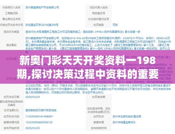 新奥门彩天天开奖资料一198期,探讨决策过程中资料的重要性_证券版.0.545