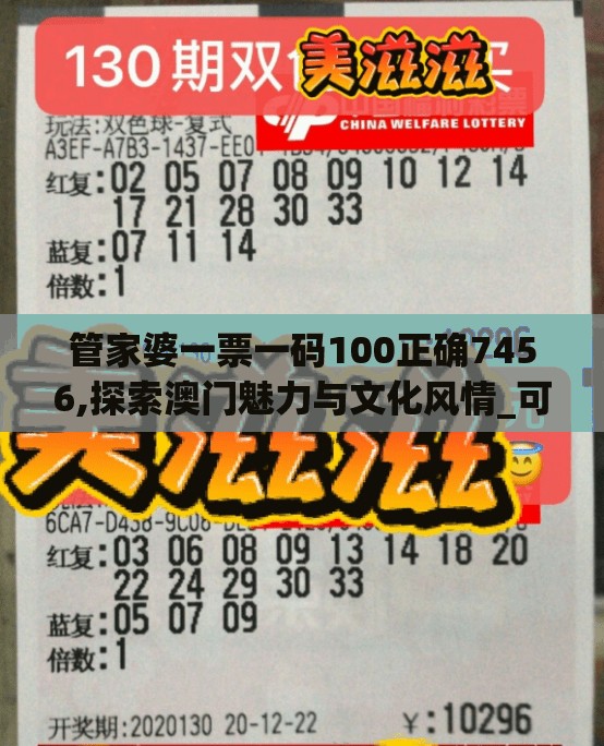 管家婆一票一码100正确7456,探索澳门魅力与文化风情_可选版.2.449